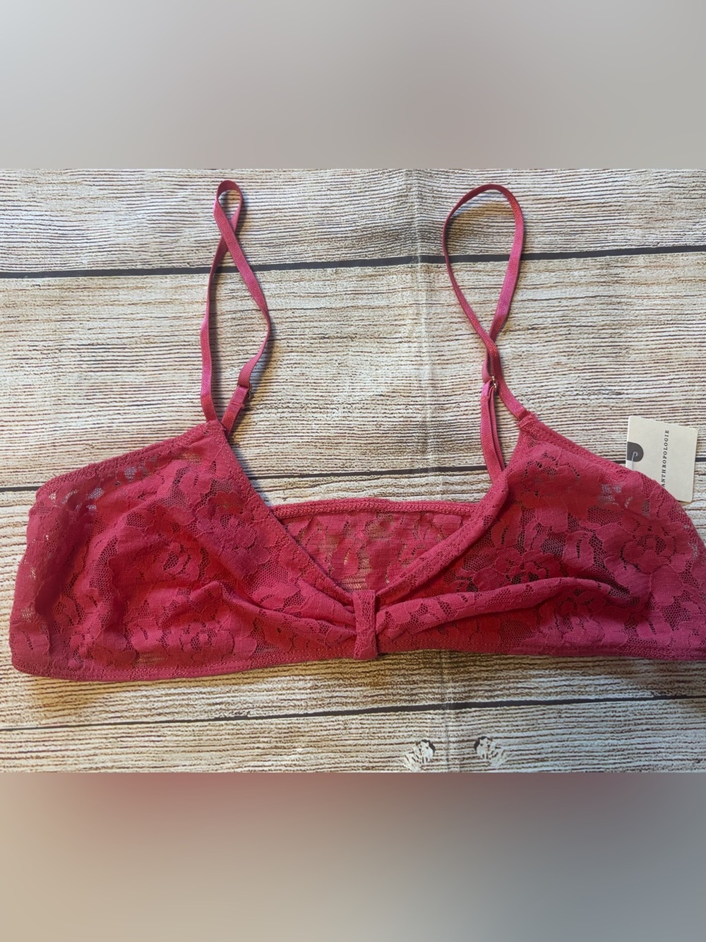 Anthropologie Rose Floral Lace Sheer Wireless Pullover Bralette Bra, Size Small